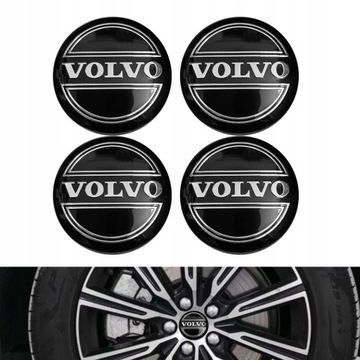 4 НАКЛЕЙКИ ДЛЯ КРЫШЕК СТУПИЦ, VOLVO ДИСКИ 56MM