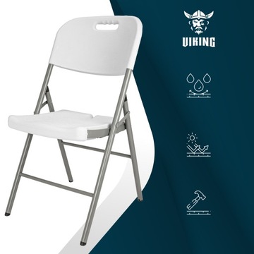 KRZESŁO CATERINGOWE SKŁADANE KOMPLET 4 SZT. KRZESŁO OGRODOWE BIAŁE ZESTAW