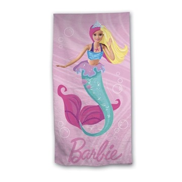 BARBIE SYRENA DUŻY RĘCZNIK NA BASEN RÓŻOWY 70X140