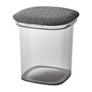 -Toys Storage Ottoman Shoe Stool Portable L Gray