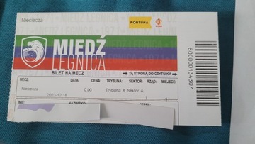 bilet Miedż Legnica - Nieciecza