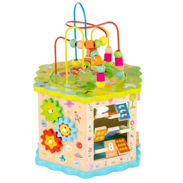 ДЕРЕВЯННЫЙ РАЗВИВАЮЩИЙ КУБ KINDERPLAY 8в1
