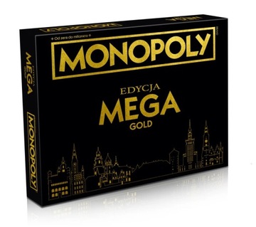 Oryginalna Gra planszowa Winning Moves Monopoly wersja MEGA Gold Polska