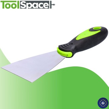 ШПАТЕЛЯ НЕРЖАВЕЮЩАЯ, РЕЗИНОВАЯ РУЧКА 80 мм