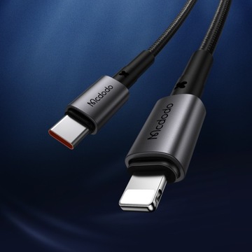 КАБЕЛЬ БЫСТРОЙ ЗАРЯДКИ MCDODO USB-C LIGHTNING 36 Вт, 2 м ДЛЯ IPHONE 12 13 14