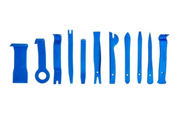 НАБОР АВТОМОБИЛЬНЫХ ЗАЖИМОВ + СЪЕМНИК ДЛЯ ОБИВКИ, 11 ЭЛЕМЕНТОВ.