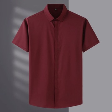 L-10XL Summer Solid Color Short sleeved Shirt for