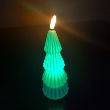 СВЕТЯЩАЯСЯ РОЖДЕСТВЕНСКАЯ ЕЛКА, УКРАШЕНИЕ С ПОДСВЕТКОЙ, СВЕТОДИОДНАЯ ВСТАВКА НА АККУМУЛЯТОРАХ, ДЕКОРАТИВНАЯ СВЕЧА