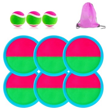 PIŁKA DO WIOSŁA NA ŚWIEŻYM POWIETRZU ZESTAW DO GRY W ŁAPANIE 6PCS