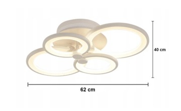 LAMPA LED PLAFON SUFIT ŻYRANDOL PILOT 4x RING