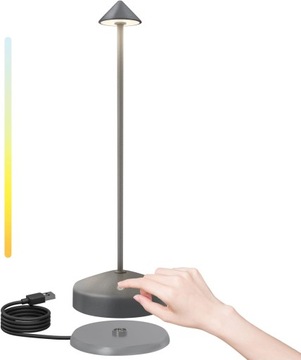 LAMPA STOŁOWA, AKUMULATOROWA, ŚCIEMNIANA, BEZPRZEWODOWA, DOTYKOWA, LED 3W