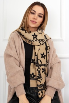 ЭЛЕГАНТНЫЙ ШАРФ ЗВЕЗДЫ С ДВУМЯ СТРУНКАМИ, ТЕМНЫЙ 2265
