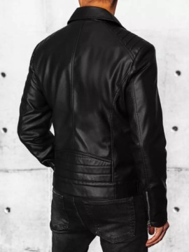 КУРТКА МУЖСКАЯ ЧЕРНАЯ КОЖАНАЯ TX4385 - XL