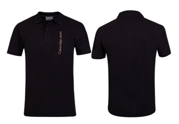 Czarna koszulka polo Calvin Klein Jeans, casual koszulka, rozmiar S