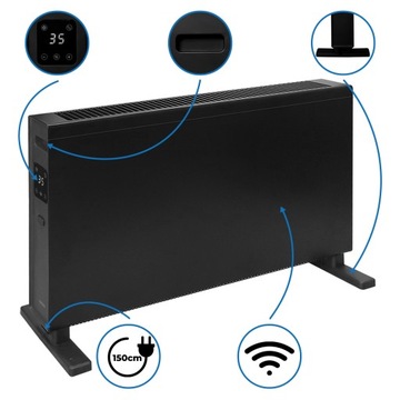 Электронагреватель EBERG DEXO 2000W WiFi, светодиодный термостат, пульт дистанционного управления конвектором