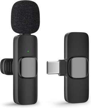 Mały bezprzewodowy mikrofon krawatowy USB C