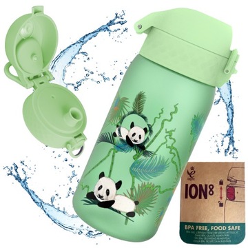 ION8 PANDA Bidon na wodę z ustnikiem dla dziecka Butelka z ATESTEM PZH 0,4l