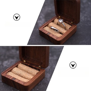 Футляр для обручальных колец, держатель для колец на палец, шкатулка из черного ореха.