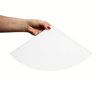 Półka szklana łazienkowa narożna extra biała szkło 4 mm lacobel 15x15 cm