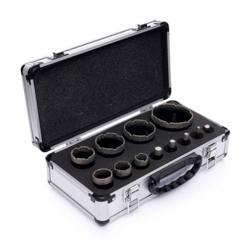 НАБОР АЛМАЗНЫХ КОРОНОЧНЫХ ПИЛОВ В КОРПУСЕ 6-68мм 11шт. ДЛЯ КЕРАМИЧЕСКОЙ ПЛИТКИ