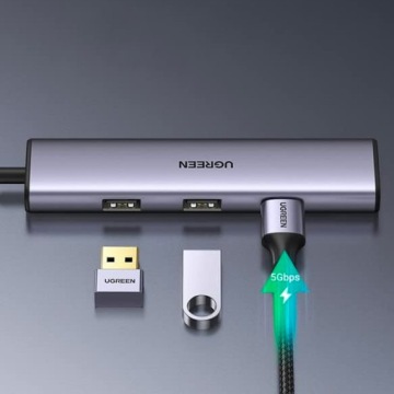 АДАПТЕР-концентратор UGREEN РАЗДЕЛИТЕЛЬ USB-C TYPE C 4x USB 3.2 ОЧЕНЬ БЫСТРЫЙ