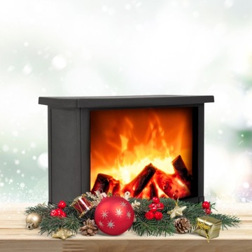 СВЕТОДИОДНЫЙ ФОНАРЬ ДЛЯ КАМИНА С ОГОНЕМ 3D ЛАМПА С ДВИЖУЩИМСЯ ПЛАМЯ УКРАШЕНИЕ зима 28см