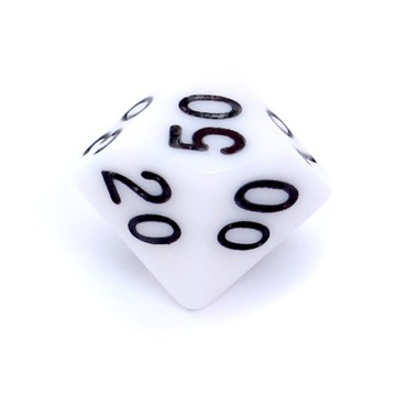 КОСТИ ДЛЯ РПГ, белый матовый, Д10-сотка