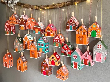 АДВЕНТ календарь домики из бумаги своими руками