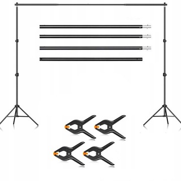 Набор штативов для фотофонов 288х300см Софтбокс CROSS BAR + белый фон 2х3м