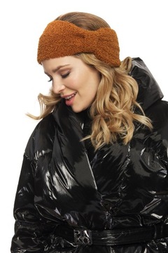 ПОВЯЗКА НА ГОЛОВУ ЖЕНСКАЯ, ФЛИСОВАЯ ТРИКОТАЖНАЯ, теплая, верблюжья.