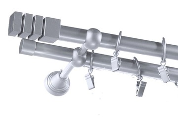 Karnisz metalowy fi 16 podwójny 150 cm