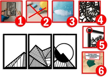 АЖУРНАЯ ЖИВОПИСЬ ОТДЕЛКА СТЕНЫ ГОРНЫЙ ЗАКАТ 3D ГОСТИНАЯ ТРИПТИК ПЕЙЗАЖ