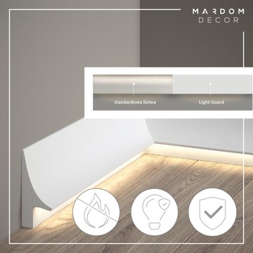 НАПОЛЬНАЯ ПОЛОСКА МАРДОМ БЕЛАЯ ИЗ ПОЛИСТИРОЛА MD014P