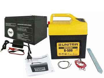 PASTUCH POLSKI ELEKTRYZATOR UNIWERSALNY UNITRA B-500+akumulator 14Ah