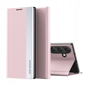 Etui z klapką Leather New do Samsung Galaxy A35 5G - Różowy