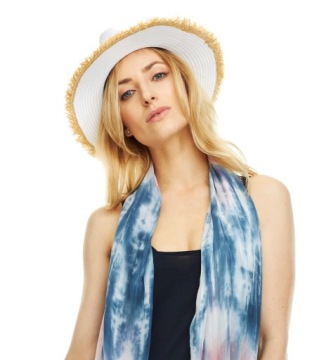 ШЛЯПА С ПОЛЯМИ В КАРМАНКЕ, СОЛОМА, белая