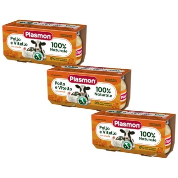 PLASMON Obiadek Kurczak i cielęcinka (2x80g)x3 opa