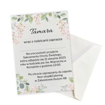 ZAPROSZENIA NA CHRZEST ŚWIĘTY WZORY KOPERTA GRATIS