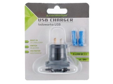 Встроенное зарядное устройство QC3.0 USB 6A с вольтметром
