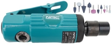 ПНЕВМАТИЧЕСКАЯ ПРЯМОШЛИФНИЦА NAC 25000 об/мин. + набор из 10 насадок в чемоданчике