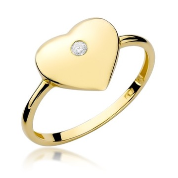 Złoty pierścionek 585 z brylantem CERTYFIKAT ODBIERZ GRATIS BRANSOLETKĘ