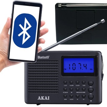 RADIO PRZENOŚNE BATERYJNE AM FM BLUETOOTH APR-400 AKAI