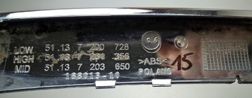BMW 5 F10 F11 CHRÓM PRAVÝ LEDVINA MASKA MŘÍŽKY ORIG.
