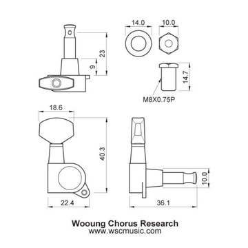 Гитарные колки J07 6L типа Schaller Chrome