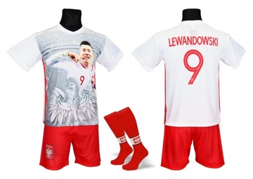 LEWANDOWSKI strój piłkarski + getry FOTO rozm. 152