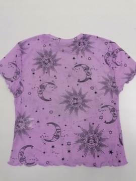 SHEIN T-SHIRT FIOLETOWY DAMSKI PRINT 34 XS EAC