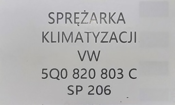 ORIGINÁLNÍ KOMPRESOR KLIMATIZACE VW / SEAT SKODA AUDI - 5Q0820803C