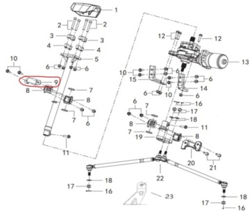КРЕПЛЕНИЕ РУЛЕВОЙ КОЛОНКИ QUAD QJMOTOR QJ MOTOR SFA 1000