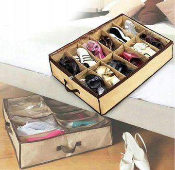 ОРГАНАЙЗЕР ДЛЯ ОБУВИ, 12 ПАР, КОРОБКА С КРЫШКОЙ НА МОЛНИИ
