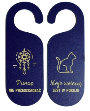 Zawieszka na drzwi klamkę HOTELOWE ZWIERZĘTA dwustronne